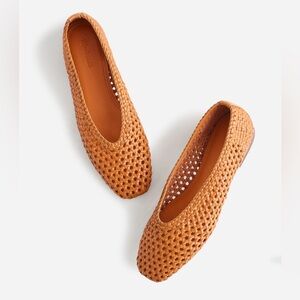 Madewell The Mylie Ballet Flat in Handwoven Leather 8 Baked Clay ✨